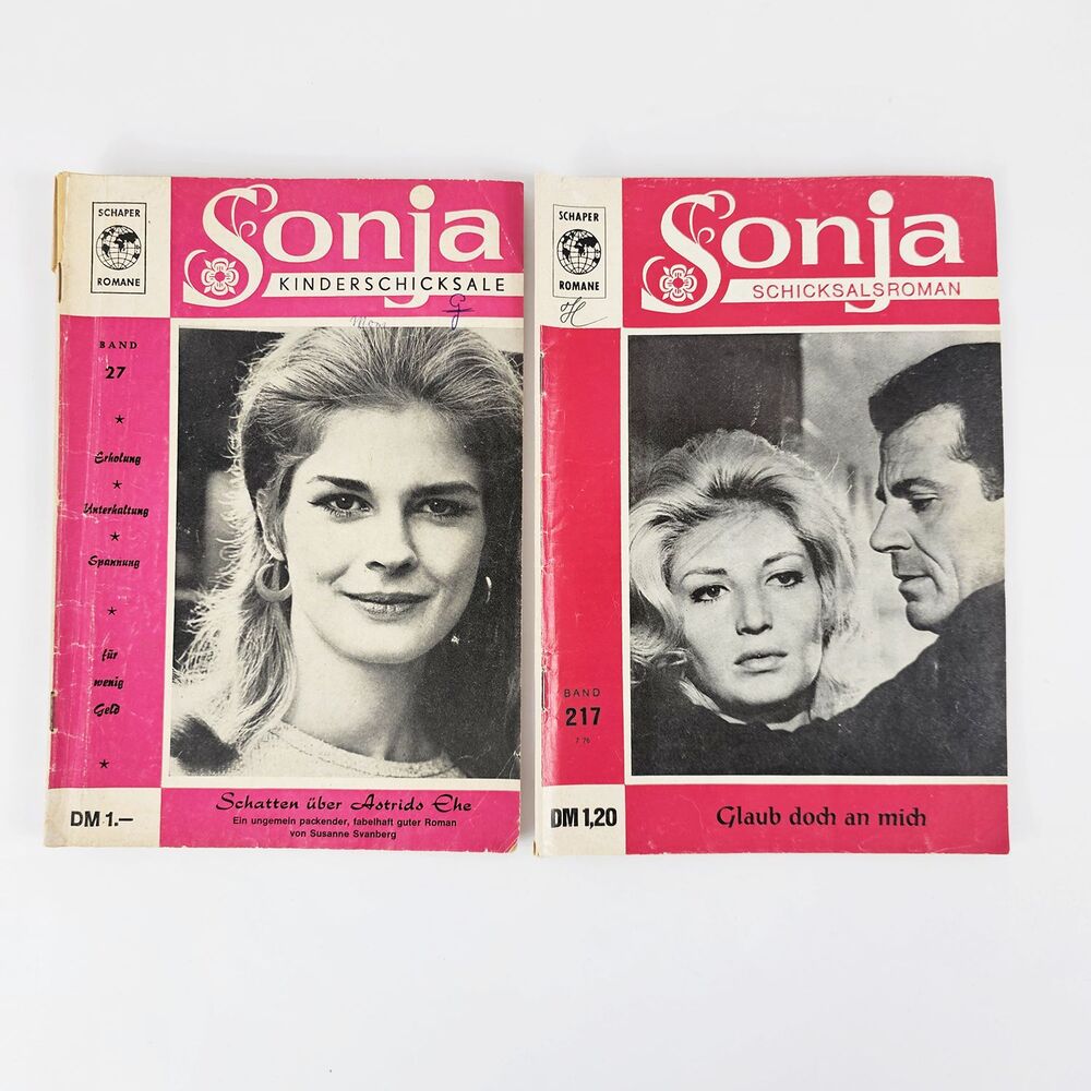 Vintage Sonja German Language Pulp Dime Novel Lot of 2 #27 #217